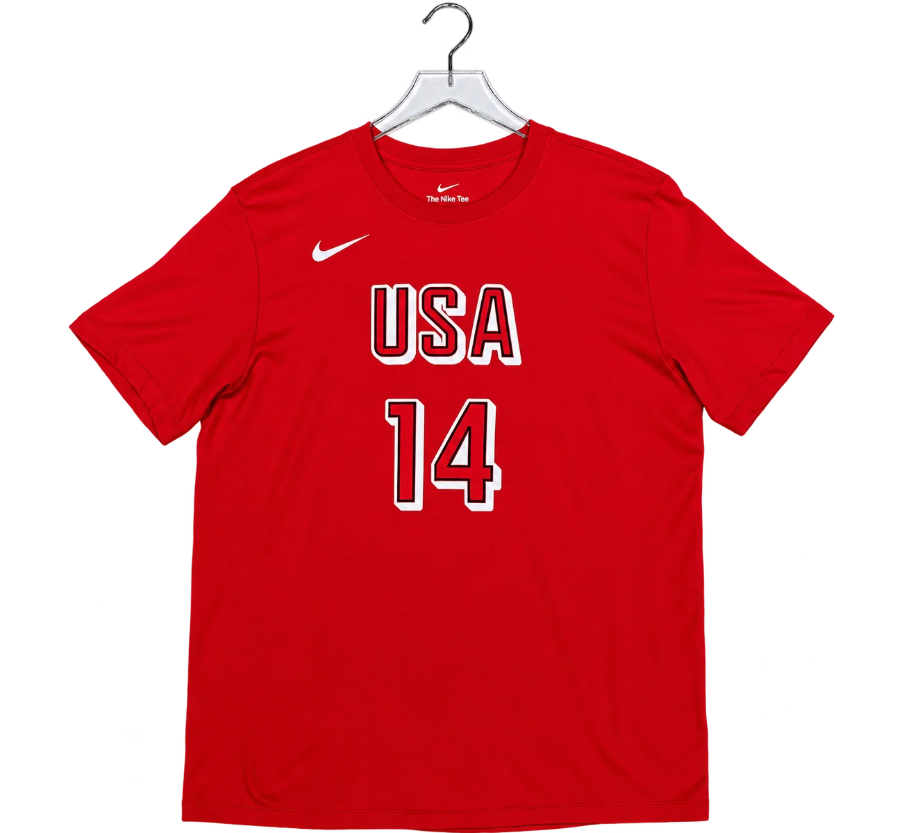 Adult USA Basketball #14 Aliyah Boston Name and Number T-shirt in Red by Nike