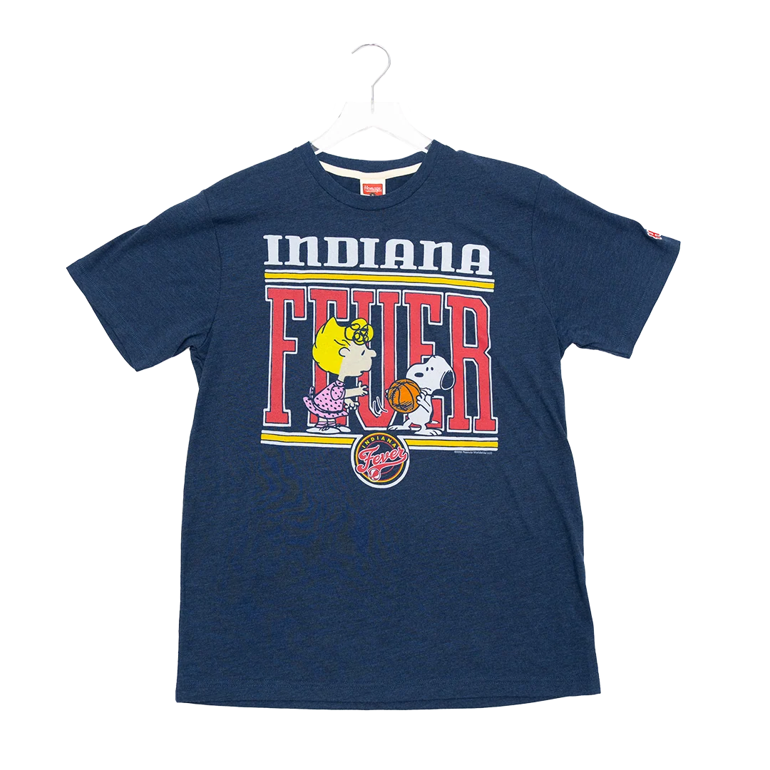 Adult Indiana Fever Short-Sleeve Peanuts T-Shirt in Navy by Homage 1 Adult Indiana Fever Short-Sleeve Peanuts T-Shirt in Navy by Homage