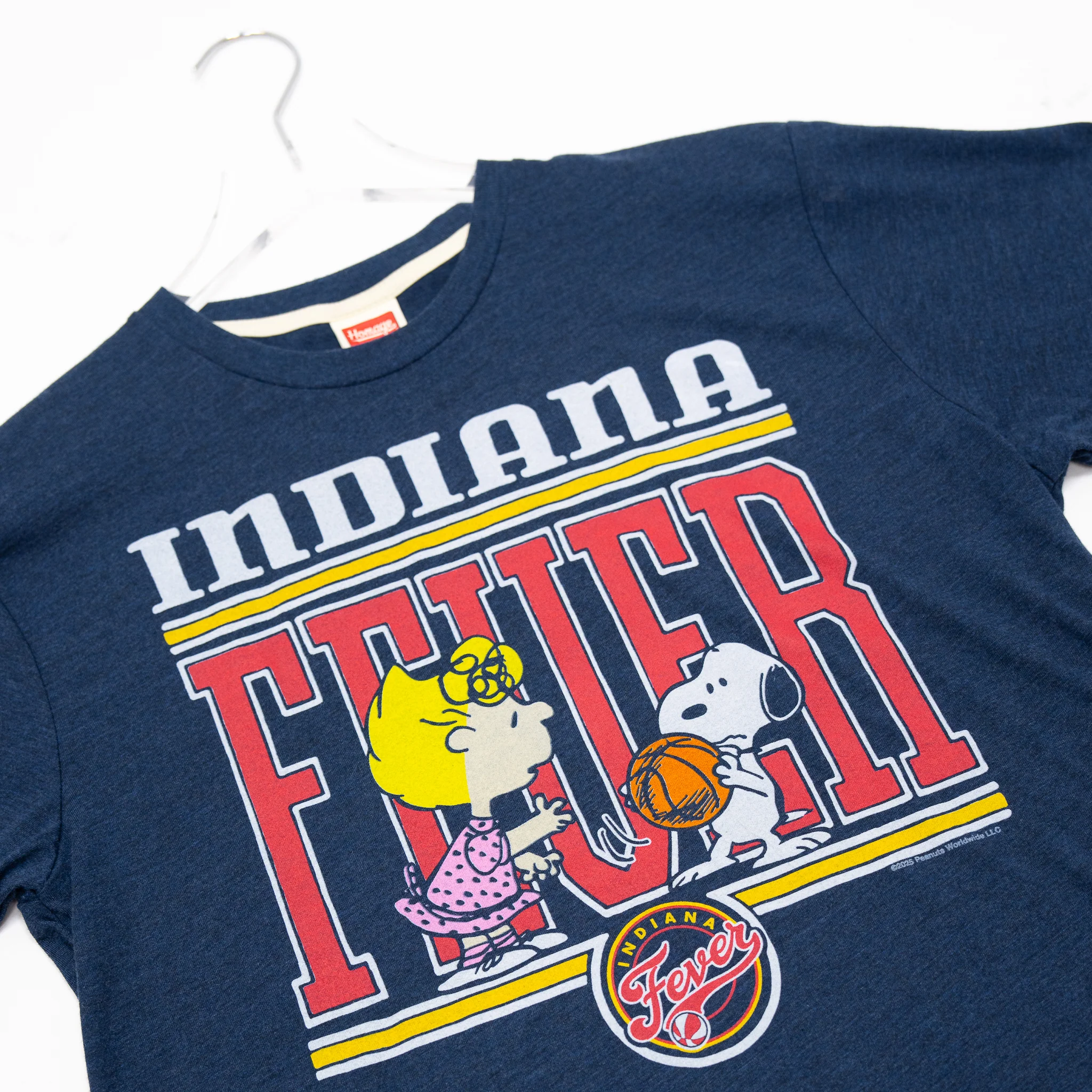 Adult Indiana Fever Short-Sleeve Peanuts T-Shirt in Navy by Homage 2 Adult Indiana Fever Short-Sleeve Peanuts T-Shirt in Navy by Homage