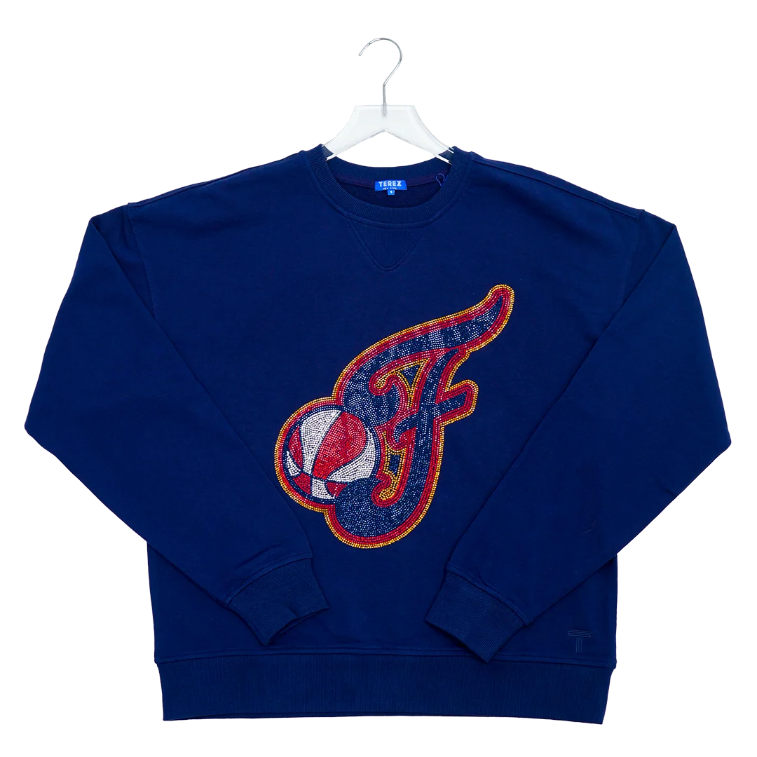 Women's Indiana Fever Gem Logo Crewneck Sweatshirt in Navy by Terez 5 Women's Indiana Fever Gem Logo Crewneck Sweatshirt in Navy by Terez