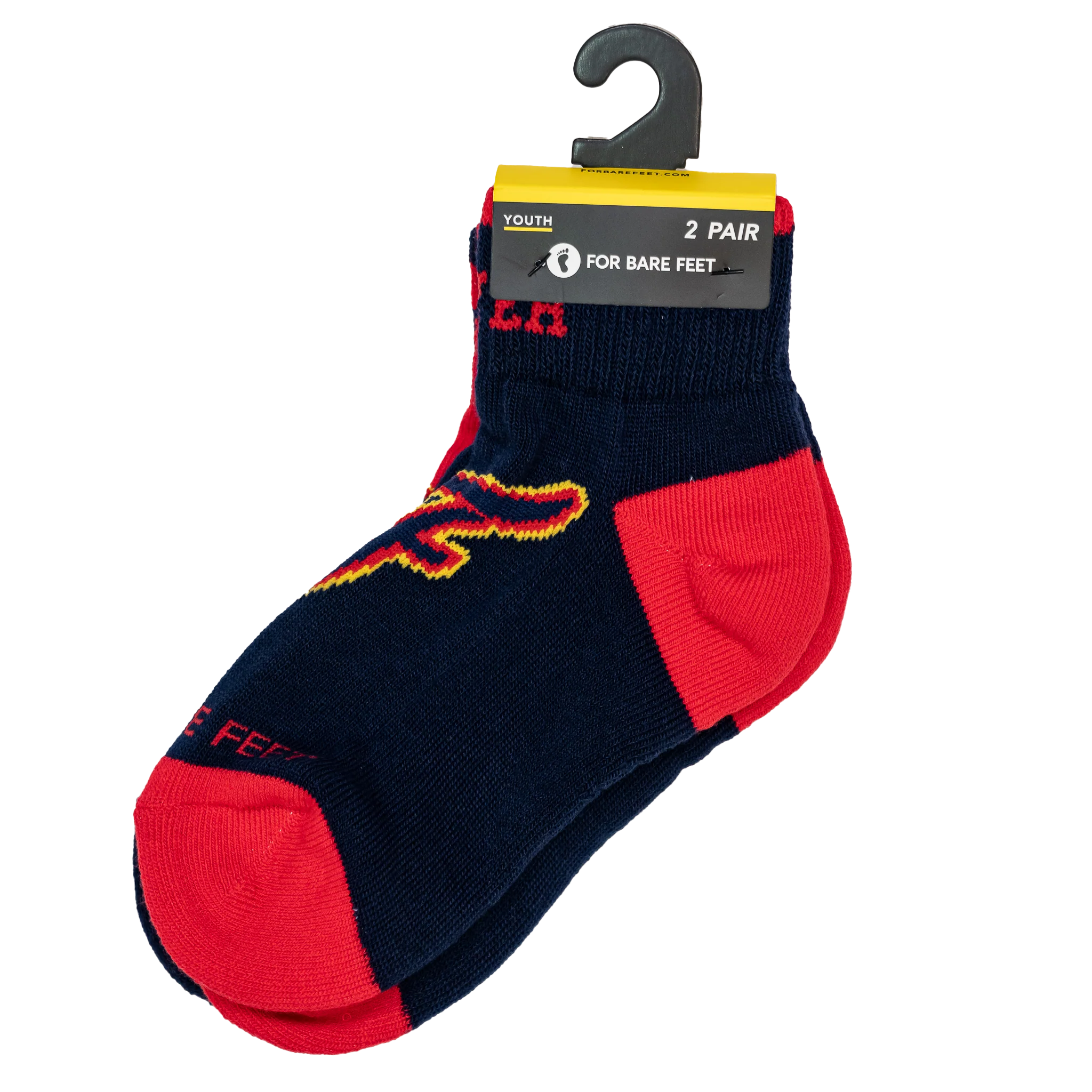 Youth Indiana Fever Front and Center 2 Pack Socks in Red by For Bare Feet