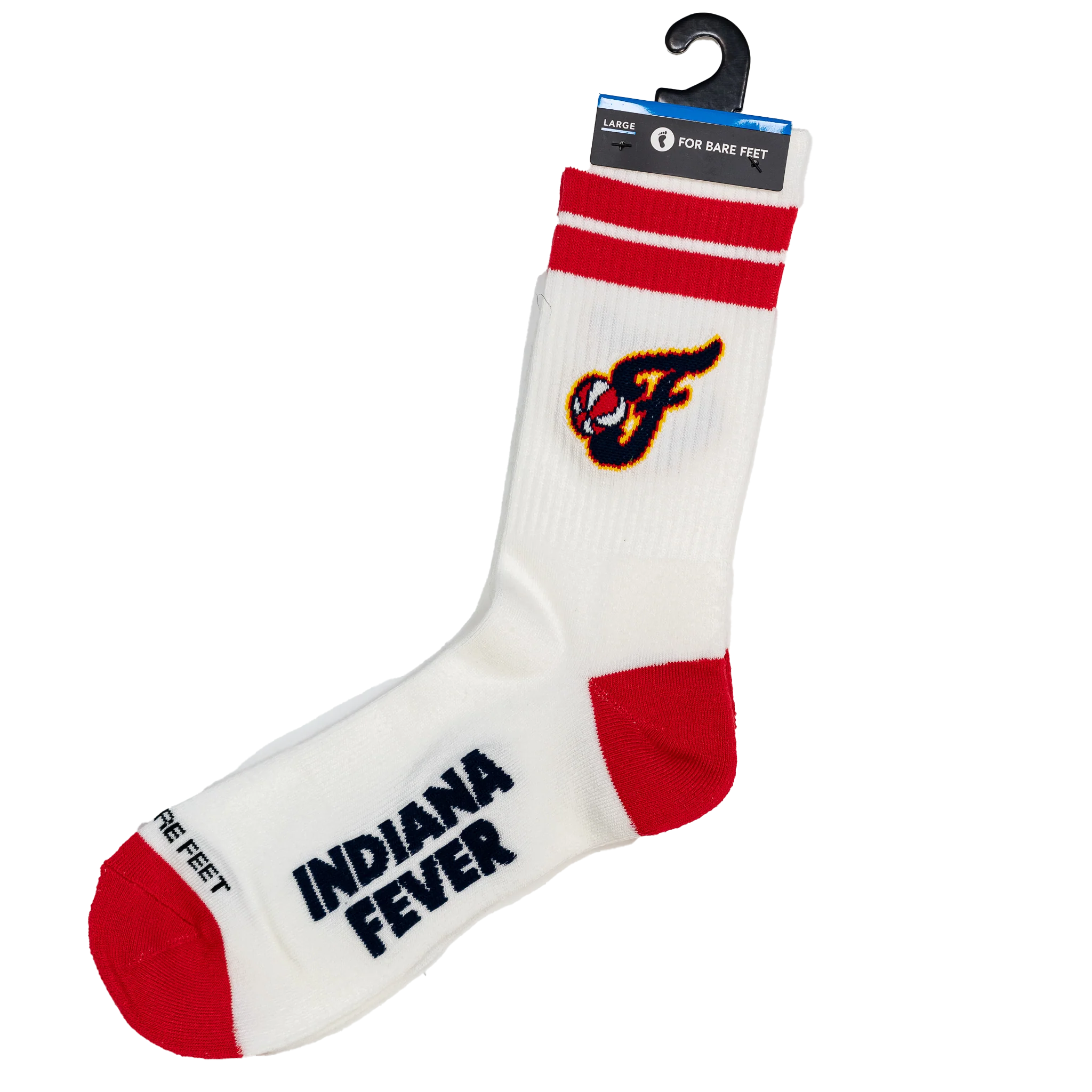Adult Indiana Fever White Stripes Socks by For Bare Feet