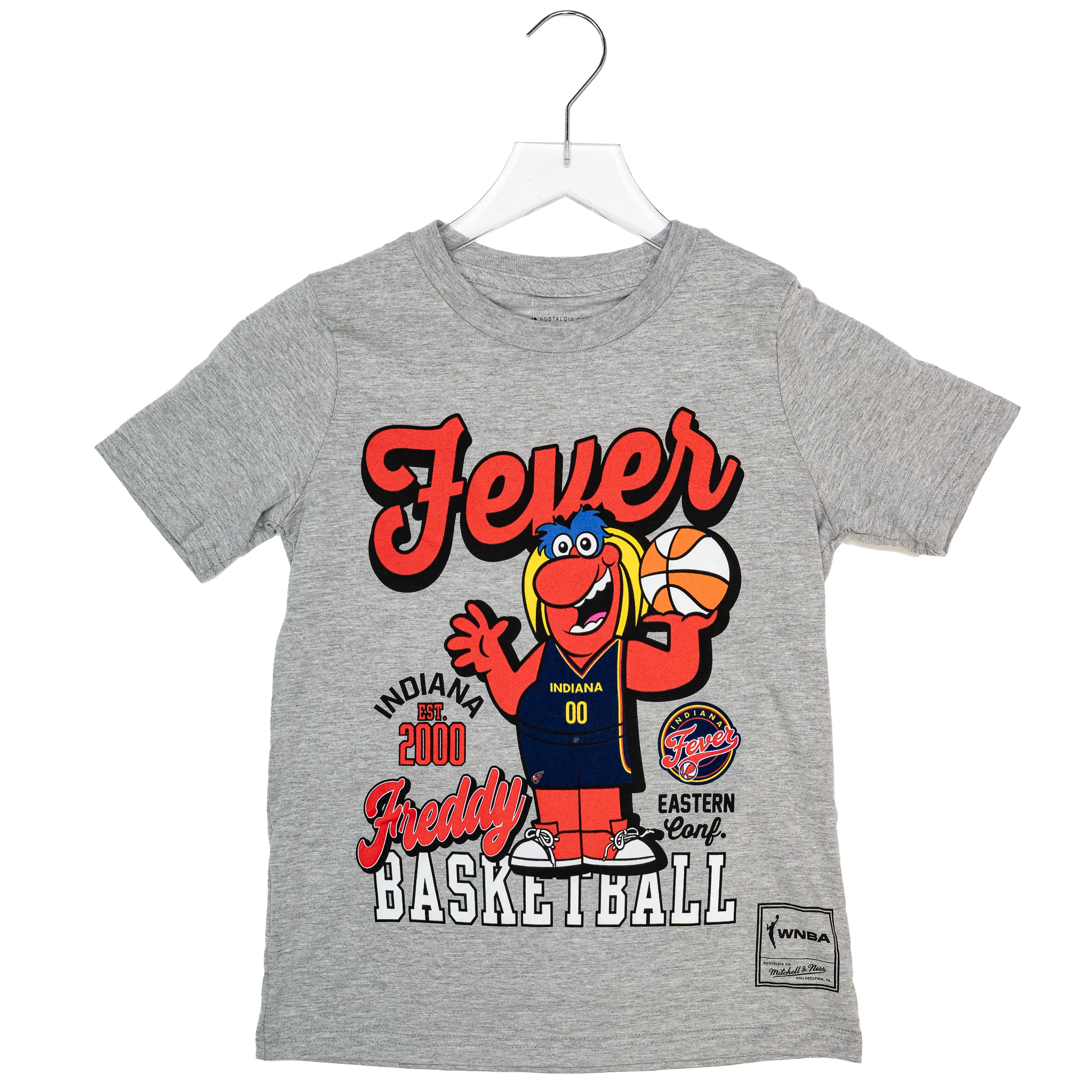 Youth Indiana Fever Freddy Fever T-shirt in Grey by Mitchell & Ness