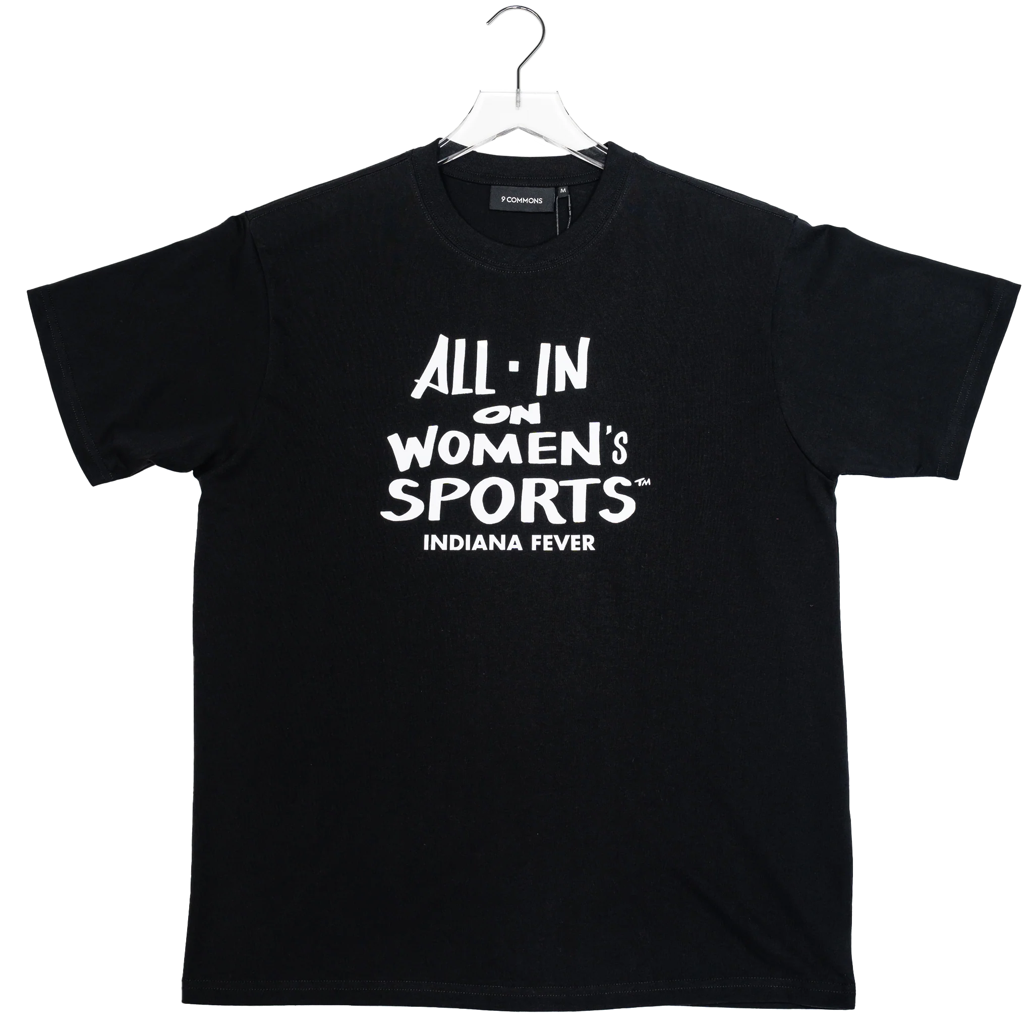 Adult Indiana Fever ALL-IN ON WOMEN'S SPORTS T-Shirt in Black by 9Commons